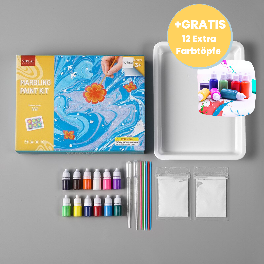 Marmorier-Wasserkunst-Malset™ + GRATIS Set mit 12 zusätzlichen Farbtöpfen (im Wert €30)